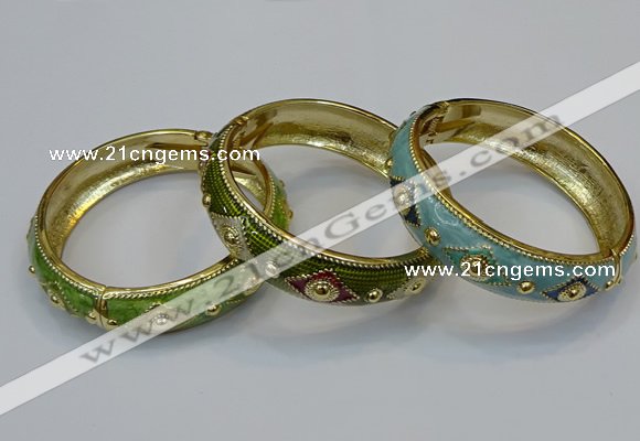 CEB144 18mm width gold plated alloy with enamel bangles wholesale