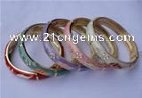 CEB15 5pcs 10mm width gold plated alloy with rhinestone & enamel bangles