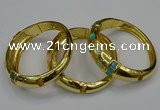 CEB169 17mm width gold plated alloy with enamel bangles wholesale