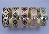 CEB18 5pcs 19mm width gold plated alloy with enamel bangles wholesale