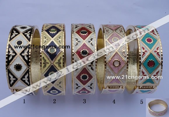 CEB18 5pcs 19mm width gold plated alloy with enamel bangles wholesale