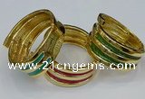 CEB186 38mm width gold plated alloy with enamel bangles wholesale