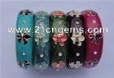 CEB19 5pcs 18mm width gold plated alloy with rhinestone & enamel bangles