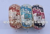 CEB25 5pcs 33mm width gold plated alloy with rhinestone & enamel bangles