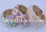 CEB27 5pcs 32mm width gold plated alloy with enamel bangles