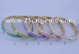 CEB29 5pcs 7mm width gold plated alloy with enamel bangles