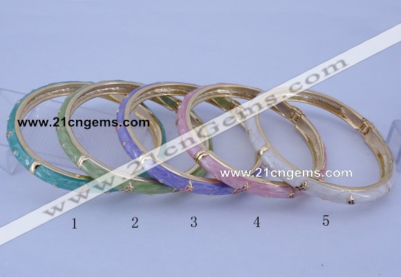 CEB29 5pcs 7mm width gold plated alloy with enamel bangles