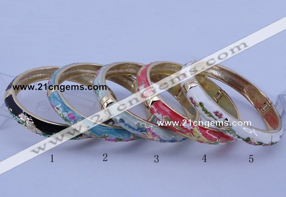 CEB31 5pcs 10mm width gold plated alloy with enamel bangles