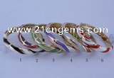 CEB33 6pcs 10mm width gold plated alloy with enamel bangles