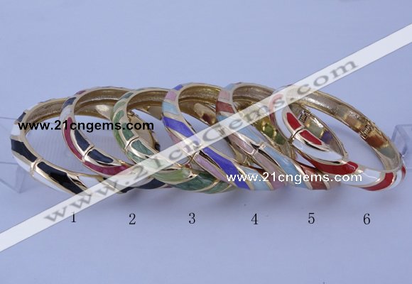 CEB33 6pcs 10mm width gold plated alloy with enamel bangles