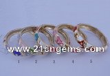 CEB34 5pcs 12mm width gold plated alloy with enamel rhinestone & bangles