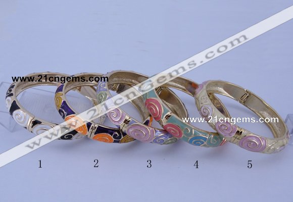 CEB35 5pcs 12mm width gold plated alloy with enamel bangles