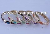 CEB36 5pcs 12mm width gold plated alloy with enamel rhinestone & bangles