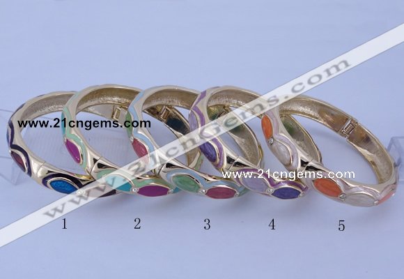 CEB36 5pcs 12mm width gold plated alloy with enamel rhinestone & bangles