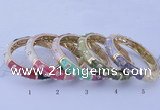 CEB37 5pcs 12mm width gold plated alloy with enamel rhinestone & bangles