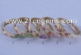 CEB38 5pcs 14mm width gold plated alloy with enamel rhinestone & bangles