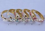 CEB39 5pcs 14mm width gold plated alloy with enamel bangles