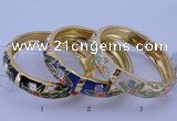 CEB40 5pcs 14mm width gold plated alloy with enamel bangles