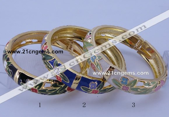 CEB40 5pcs 14mm width gold plated alloy with enamel bangles