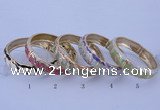 CEB41 5pcs 15mm width gold plated alloy with enamel rhinestone & bangles