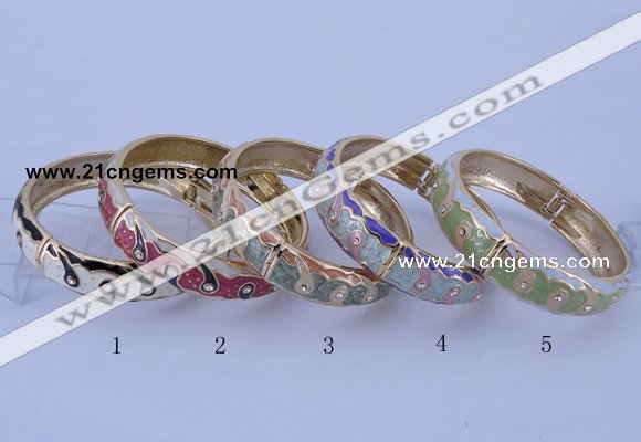 CEB41 5pcs 15mm width gold plated alloy with enamel rhinestone & bangles