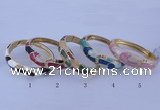 CEB43 5pcs 17mm width gold plated alloy with enamel rhinestone & bangles