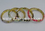 CEB51 7mm width gold plated alloy with enamel bangles wholesale