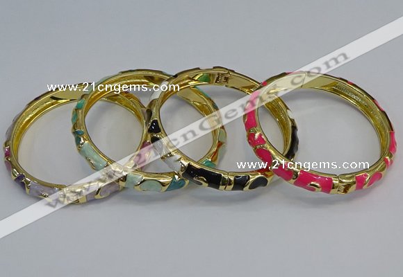 CEB51 7mm width gold plated alloy with enamel bangles wholesale