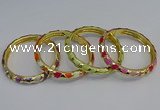 CEB53 7mm width gold plated alloy with enamel bangles wholesale