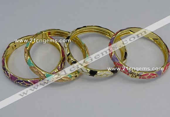 CEB55 7mm width gold plated alloy with enamel bangles wholesale