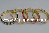 CEB56 7mm width gold plated alloy with enamel bangles wholesale