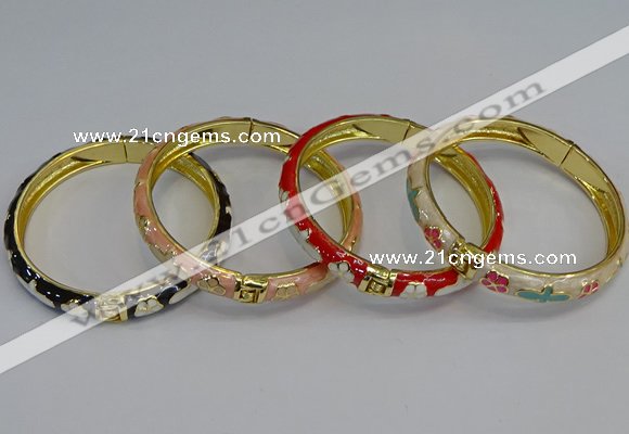 CEB56 7mm width gold plated alloy with enamel bangles wholesale
