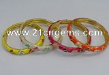 CEB57 7mm width gold plated alloy with enamel bangles wholesale