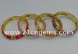 CEB58 9mm width gold plated alloy with enamel bangles wholesale