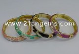 CEB59 9mm width gold plated alloy with enamel bangles wholesale