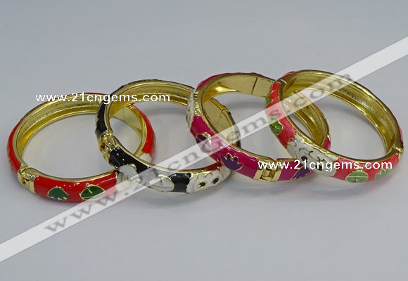 CEB60 9mm width gold plated alloy with enamel bangles wholesale