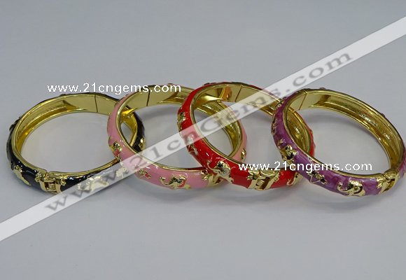 CEB61 9mm width gold plated alloy with enamel bangles wholesale