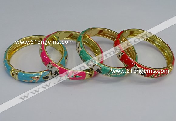 CEB62 9mm width gold plated alloy with enamel bangles wholesale