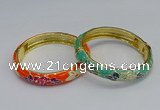 CEB64 9mm width gold plated alloy with enamel bangles wholesale