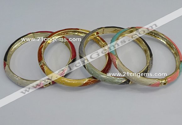 CEB68 6mm width gold plated alloy with enamel bangles wholesale