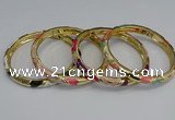 CEB69 6mm width gold plated alloy with enamel bangles wholesale