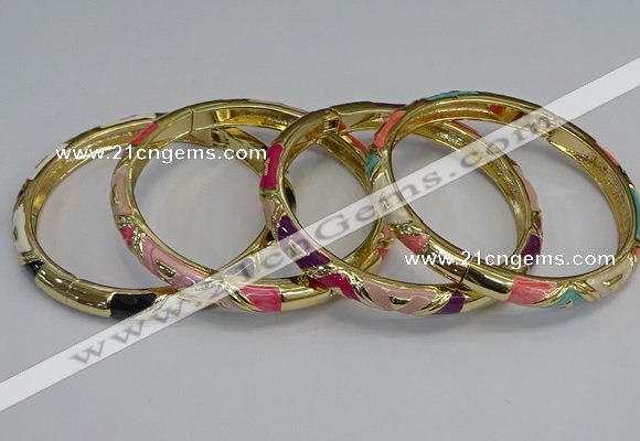 CEB69 6mm width gold plated alloy with enamel bangles wholesale