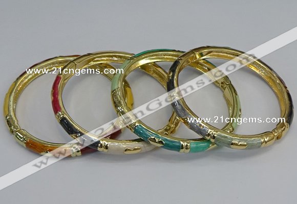 CEB70 6mm width gold plated alloy with enamel bangles wholesale