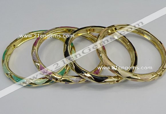 CEB71 6mm width gold plated alloy with enamel bangles wholesale