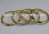 CEB72 6mm width gold plated alloy with enamel bangles wholesale