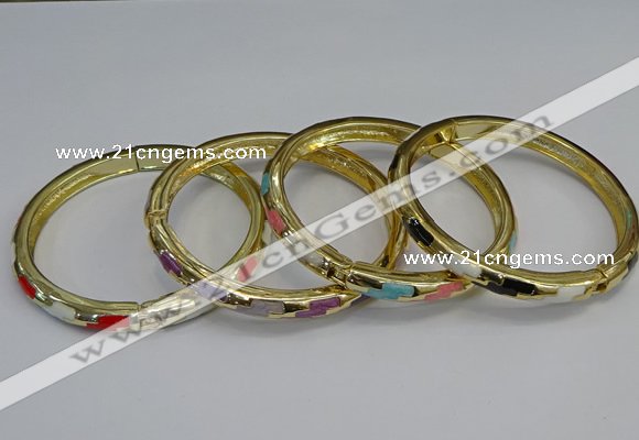 CEB72 6mm width gold plated alloy with enamel bangles wholesale