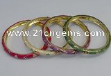 CEB75 6mm width gold plated alloy with enamel bangles wholesale