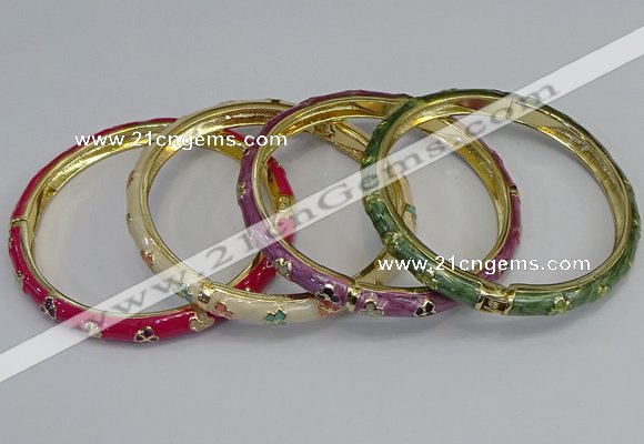 CEB75 6mm width gold plated alloy with enamel bangles wholesale