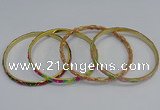 CEB76 5mm width gold plated alloy with enamel bangles wholesale