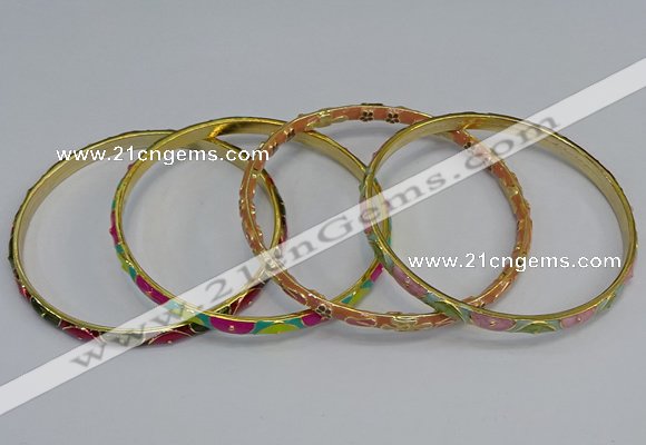 CEB76 5mm width gold plated alloy with enamel bangles wholesale